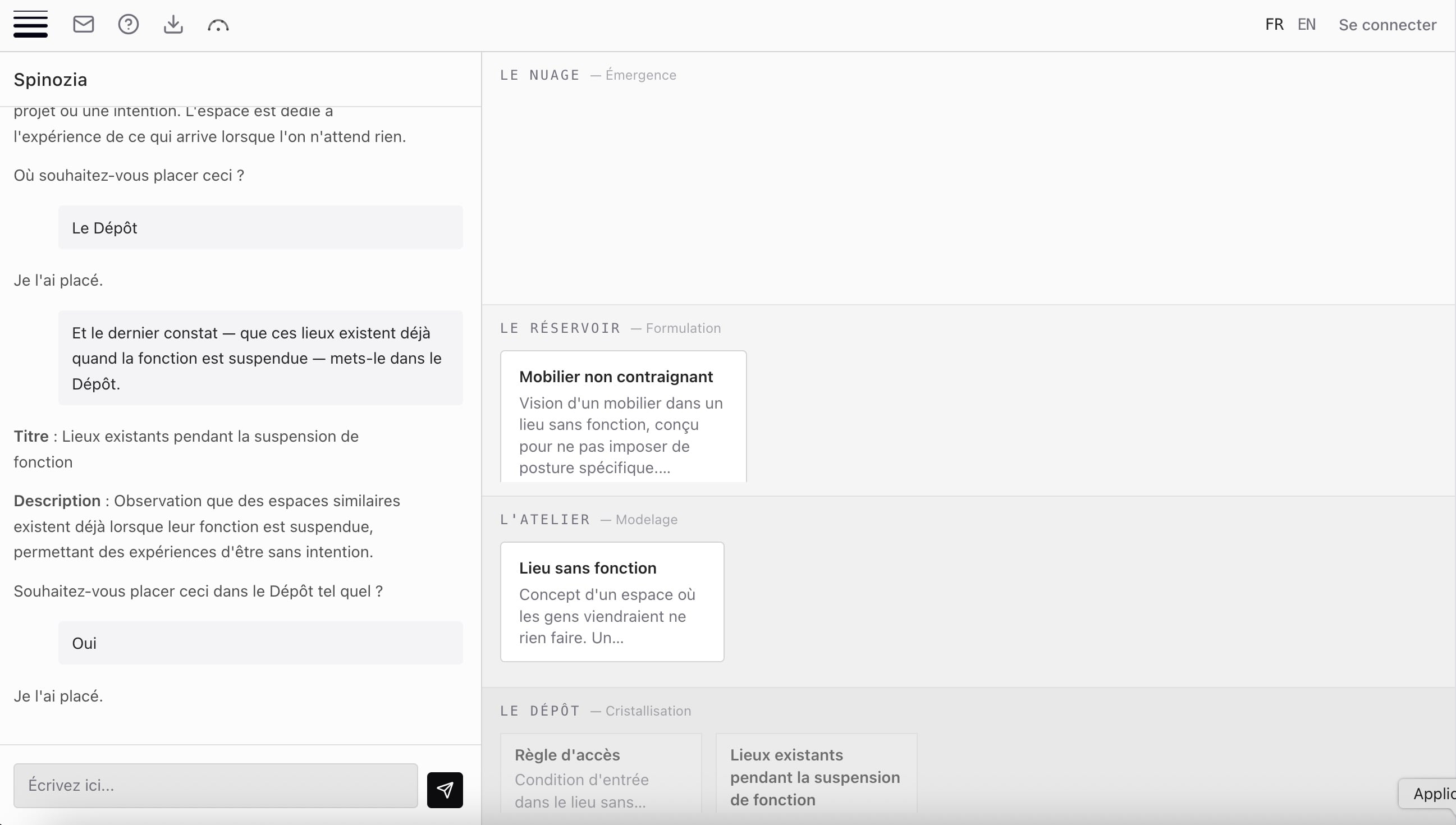 Les quatre strates avec des cartes